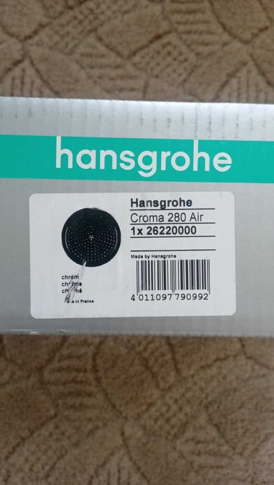 Верхній душ hansgrohe Croma 280мм 26220000 +Тримач душу 389мм 27413000