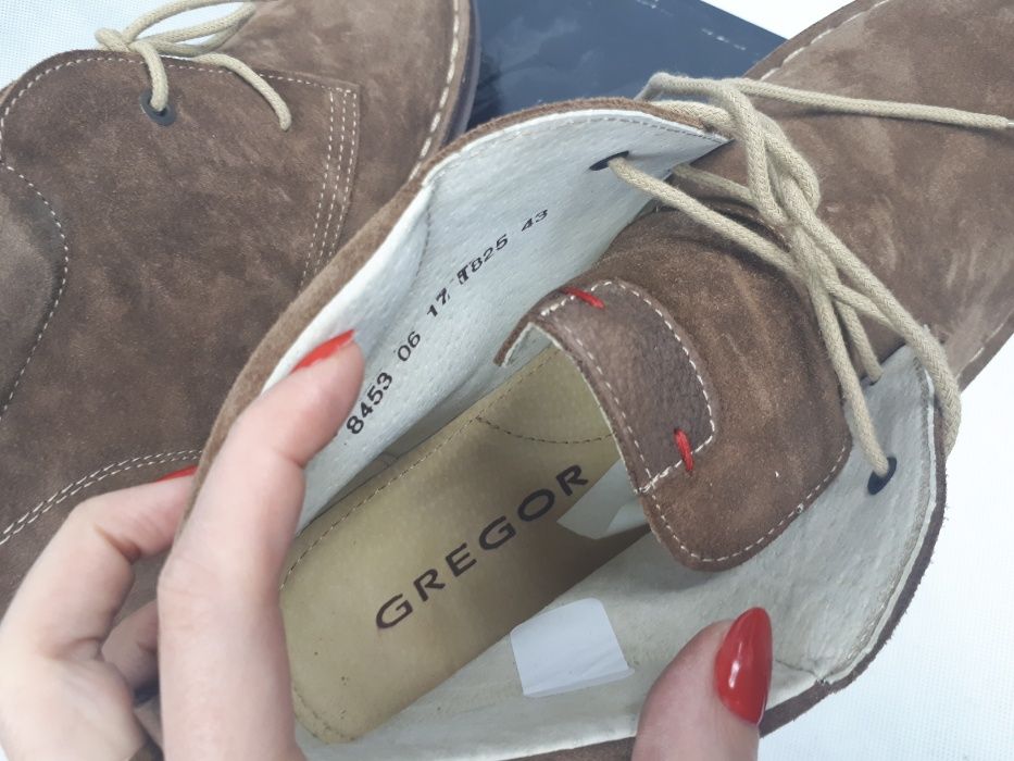Nowe trzewiki męskie GREGOR zamszowe brąz 44 skóra botki