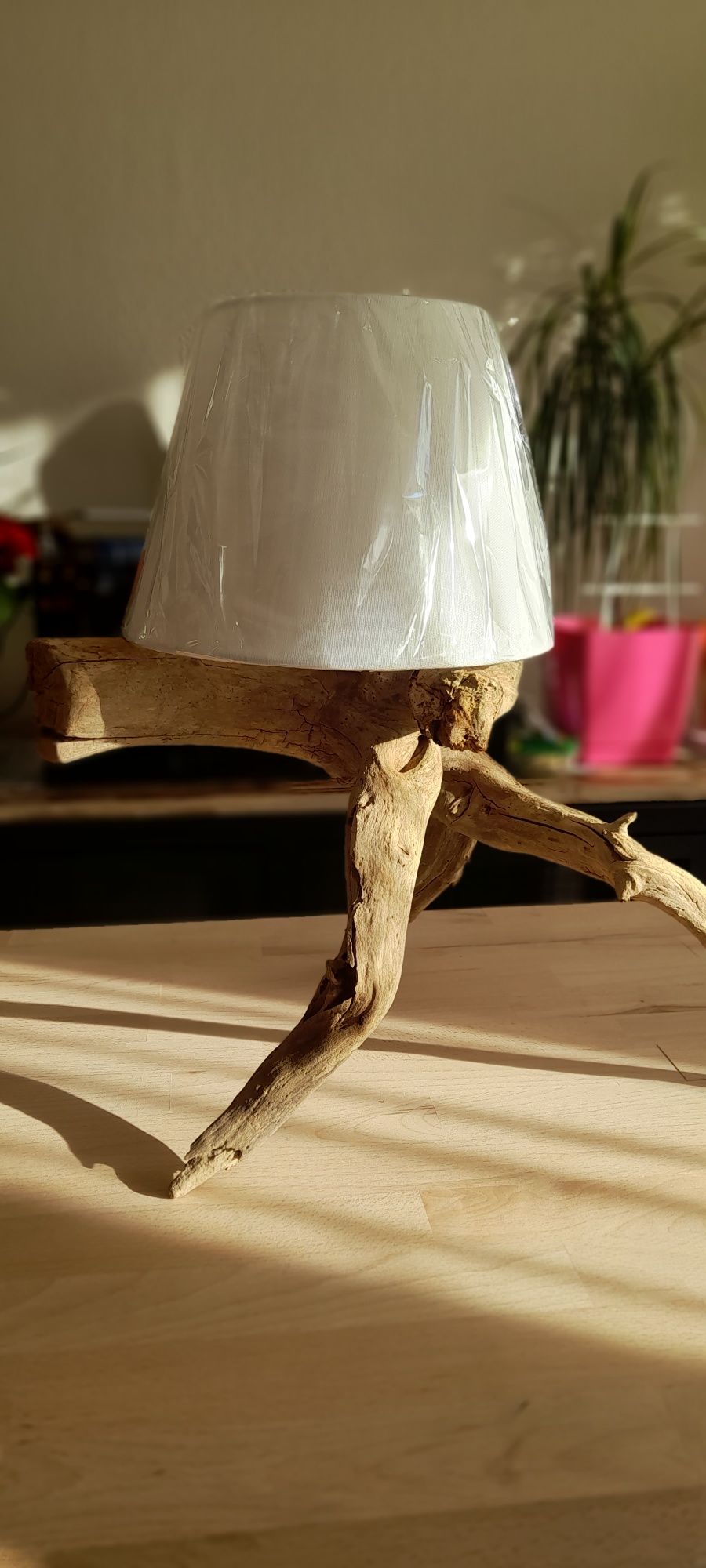 Lampa stojąca drewno art deco