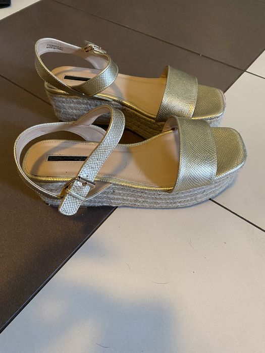 Koturny sandałki 41 26,5cm klapki sandały złote miss selfridge