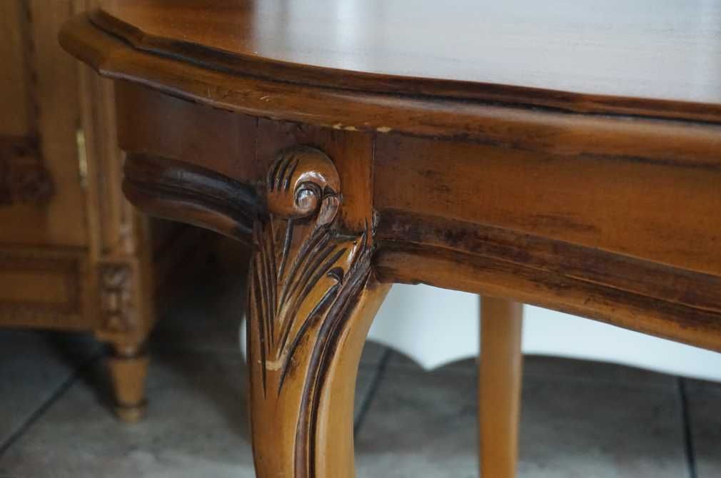 owalna ława ludwikowska ludwik stolik kawowy drewniany antyki stary