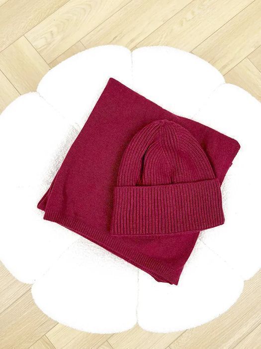 Zestaw 50% Kaszmir 50% Wełna Szalik+Czapka Kaszmirowy