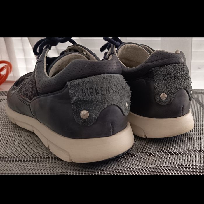 Биркенштоки оригінал ортопедичні шкіряні кросівки Birkenstock 38 сині