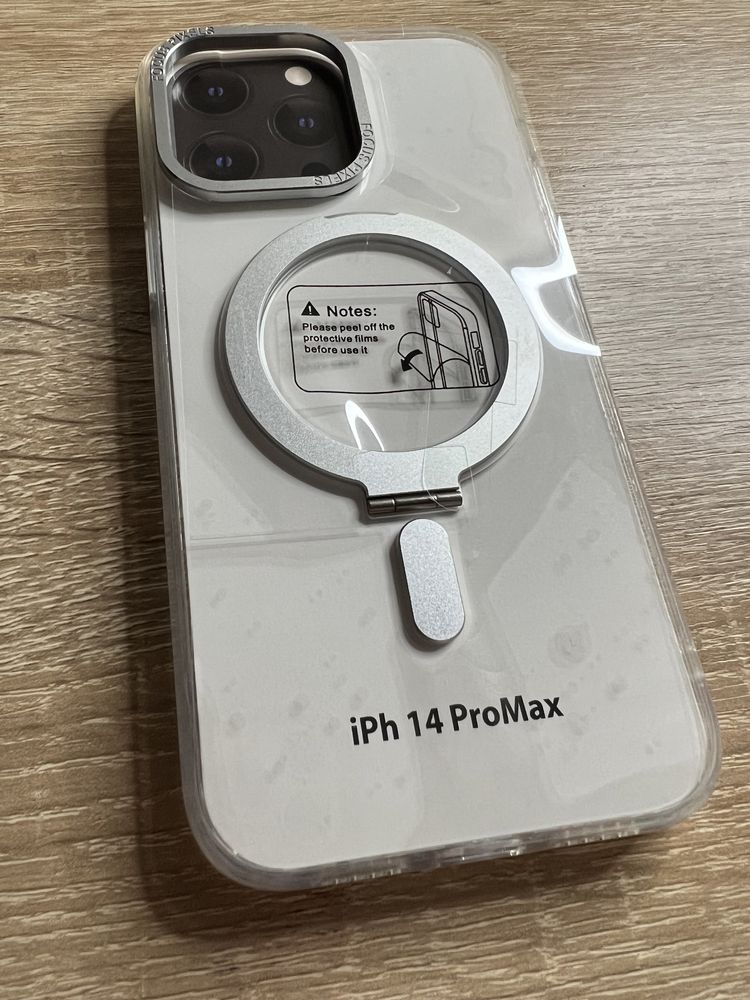 Прозрачный чехол с подставкой для Iphone 14 PRO MAX Айфон 14 про макс