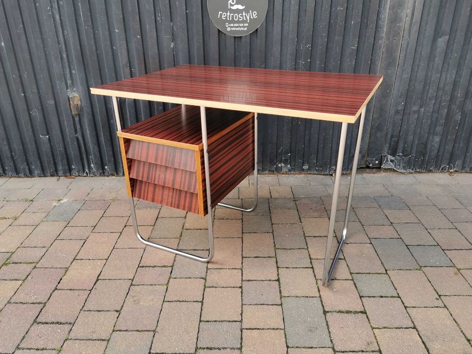Biurko chrom KOVONA, Czechosłowacja '60-70, Bauhaus, RETRO