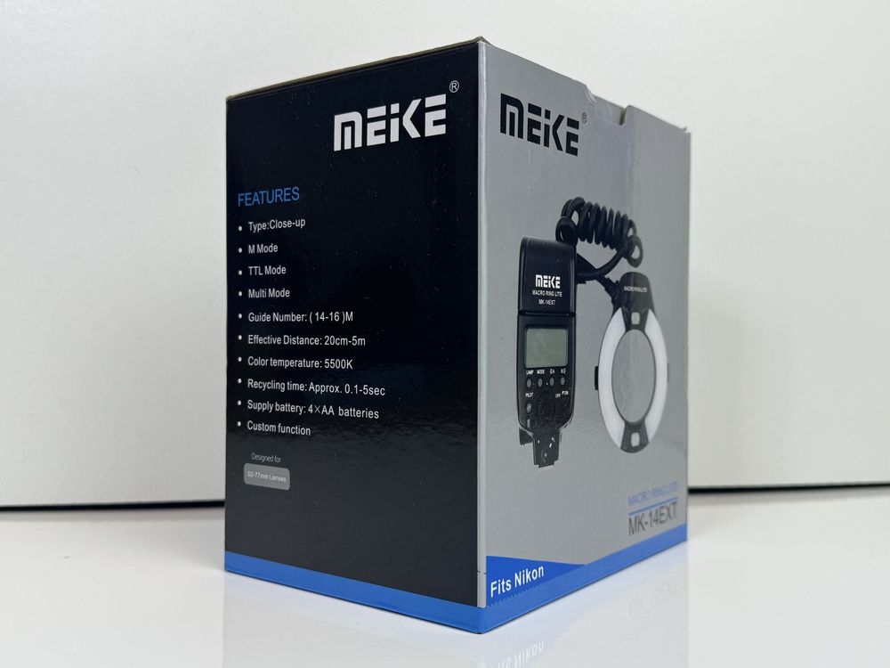 Новий Кільцевий макро спалах TTL Meike МК-14EXT fits Nikon