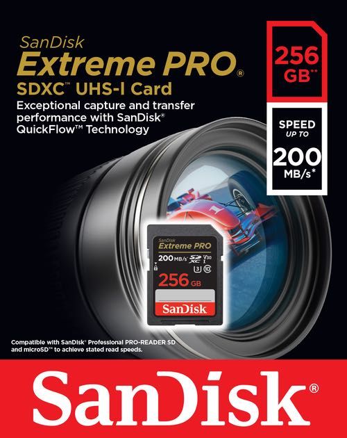 Карта пам'яті SanDisk 256 GB SDXC UHS-I U3 V30 Extreme PRO Нові.