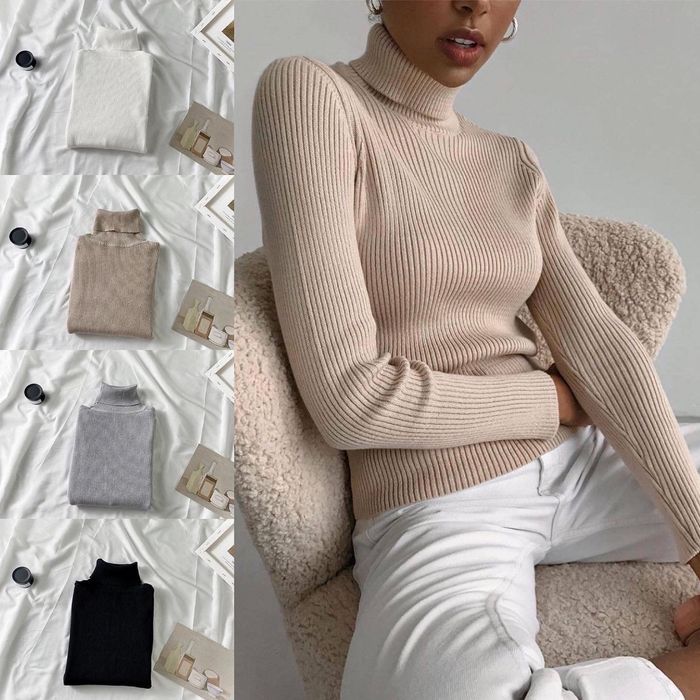 Гольфик водолазка в рубчик