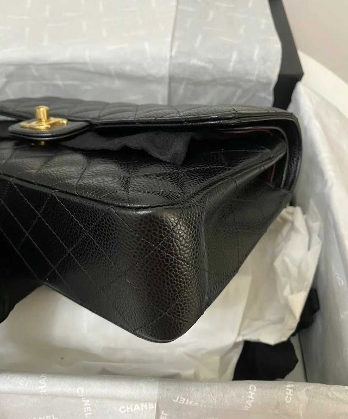 CHANEL CF black leather crossbody bag