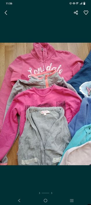 Zestaw ubrań rozm 122/128 7 sztuk, bluzy dziewczęce