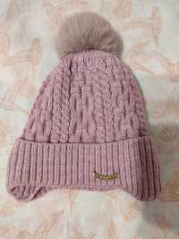 Зимова шапка для дівчинки,рукавички в подарунок