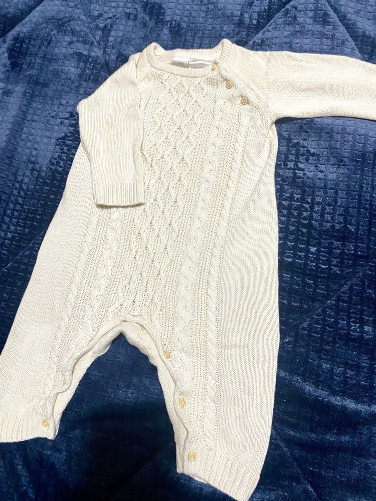 Babygrow malha algodão bege (2-4 meses) fato bebé