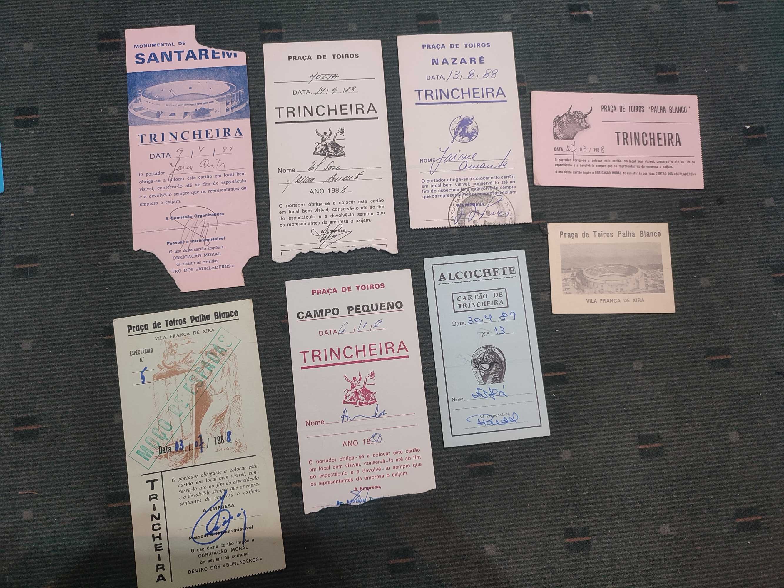 15 Bilhetes de tourada antigos - Portugal