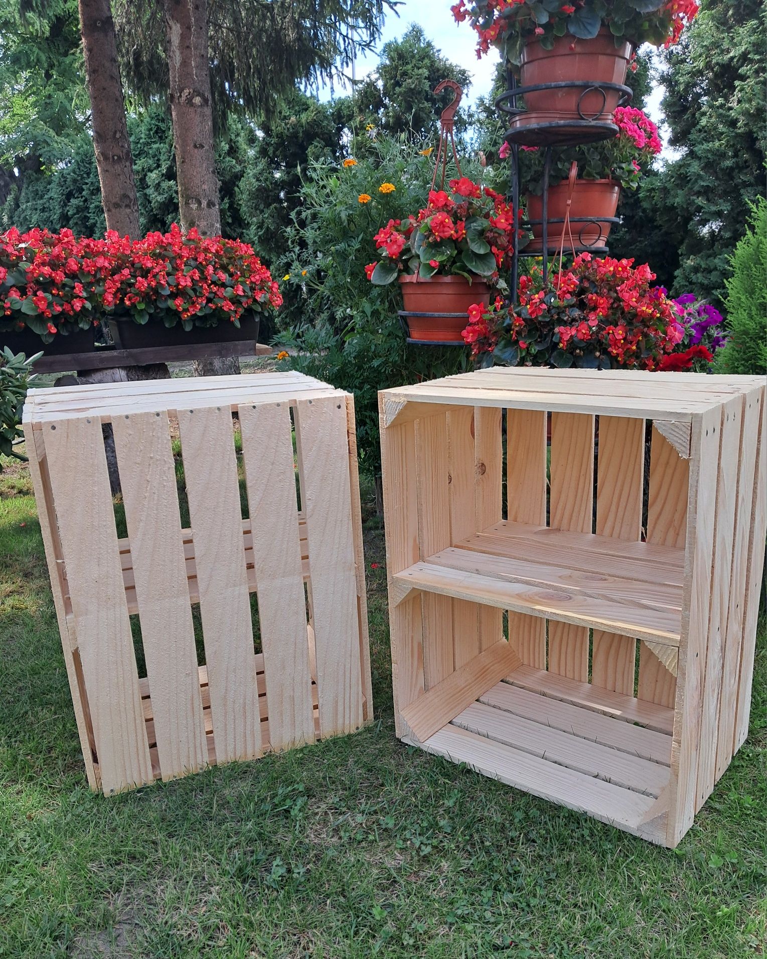 Dwie nowe skrzynki drewniane z półką krótką 50x40x30 przesyłka OLX