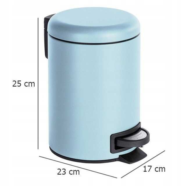 Kosz na śmieci metal Wenko 3l niebieski-wgniecenia
