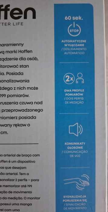 Ciśnieniomierz naramienny z funkcją głosową automatyczny Hoffen
