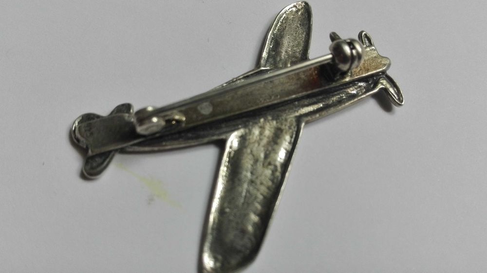 Англия серебро 925 знак самолет Curtiss P-36 Hawk 1939-45гг. RARE