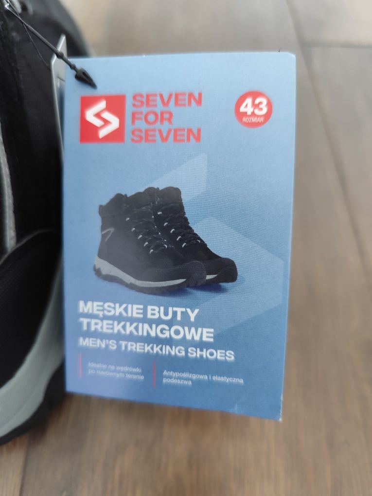 Skórzane buty trekkingowe męskie r.43 stabilne górskie wędrówki