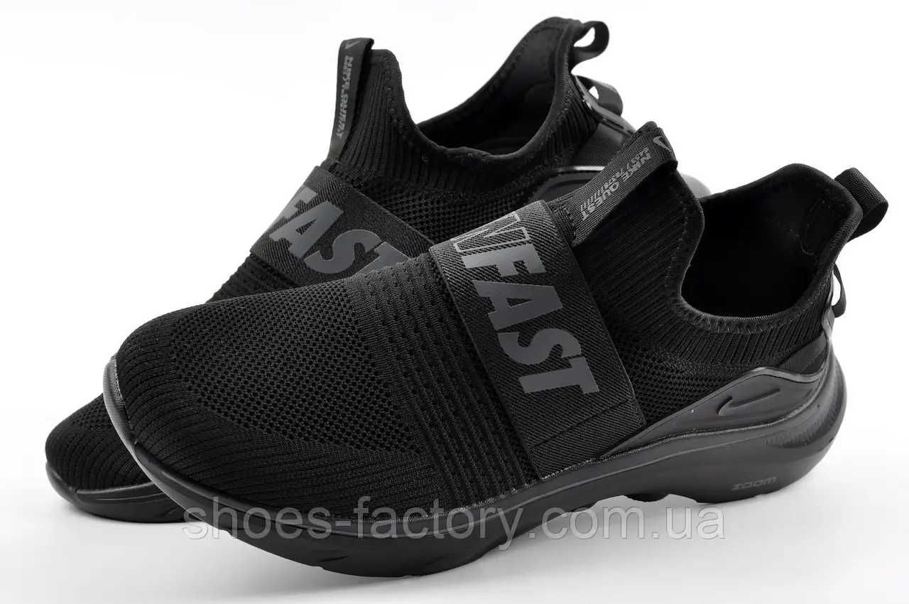 Сліпони чоловічі Nike Free Run чорні сітка код 70121