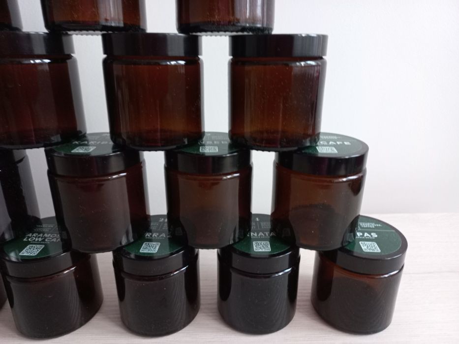 Szklane brązowe słoiczki  - 120 ml - 14 sztuk