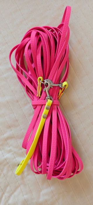 pies linka 20 m szer. 10 mm róż żółty treningowa wodoodporna Hexa