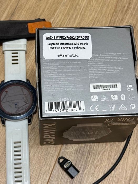 Zegarek Garmin Fenix 7X Sapphire Solar DLC 51 mm Jasnoniebieski Tytan