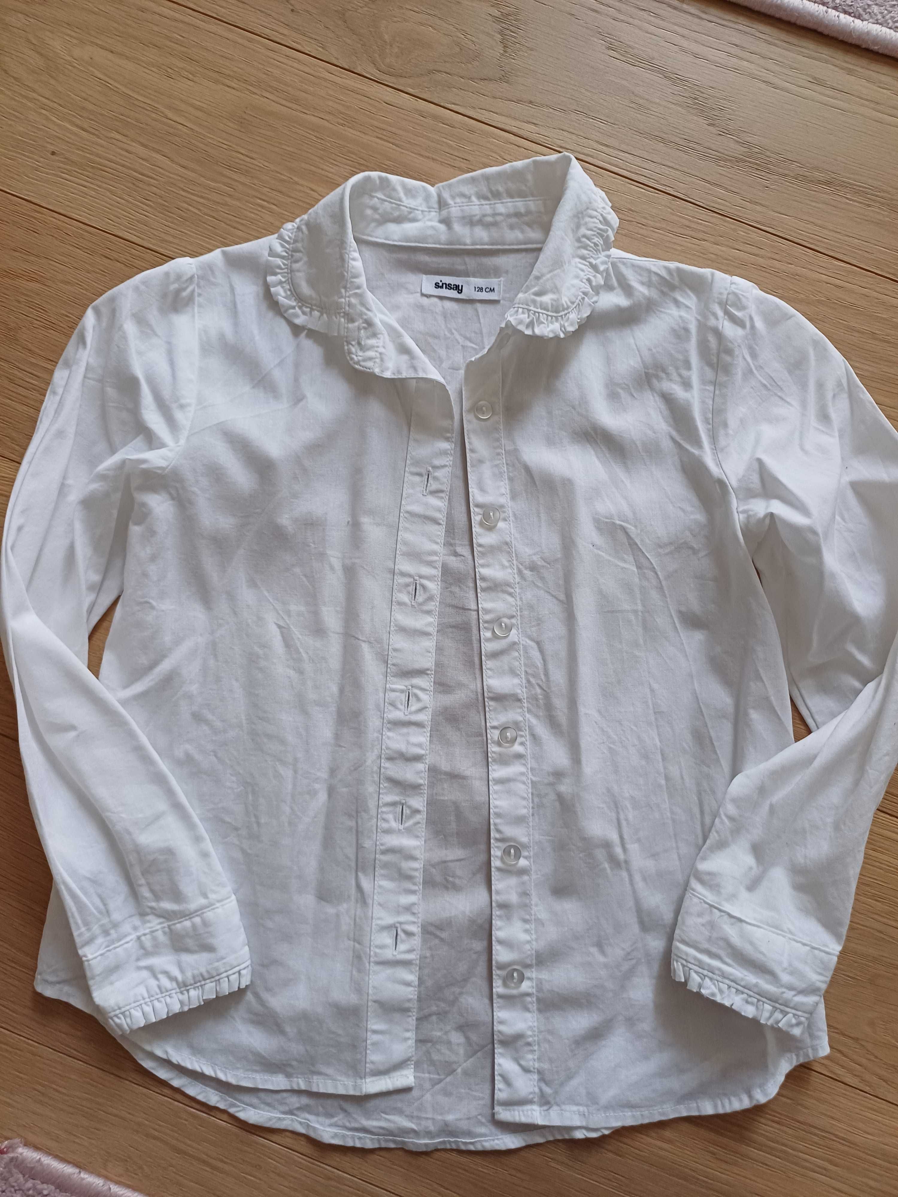 Koszula dla dziewczynki,  sinsay, r.128, biała