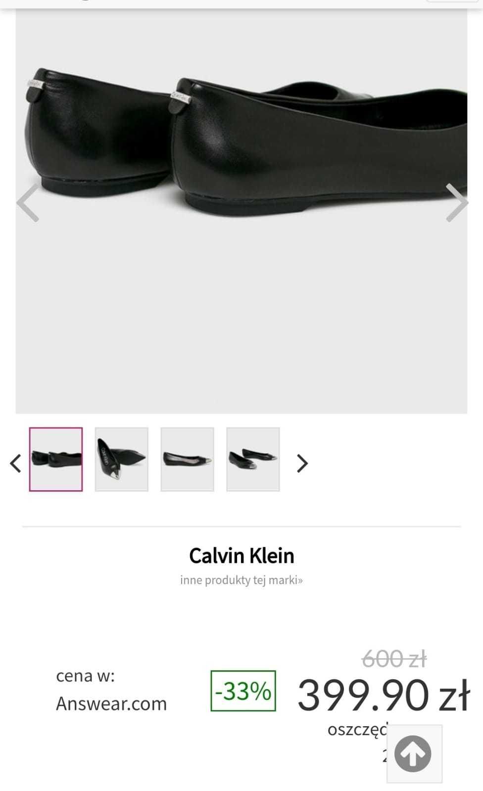 Baleriny skórzane Calvin Klein rozmiar 37