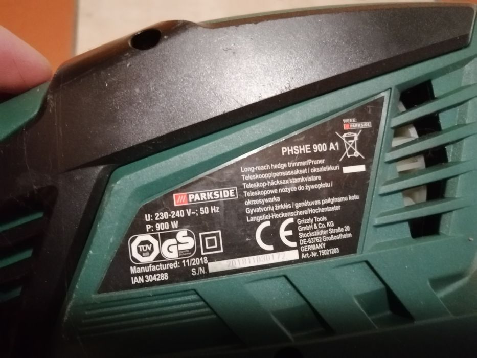 Parkside Phshe 900 A1 teleskopowe nożyce i piła 2w1 elektryczne
