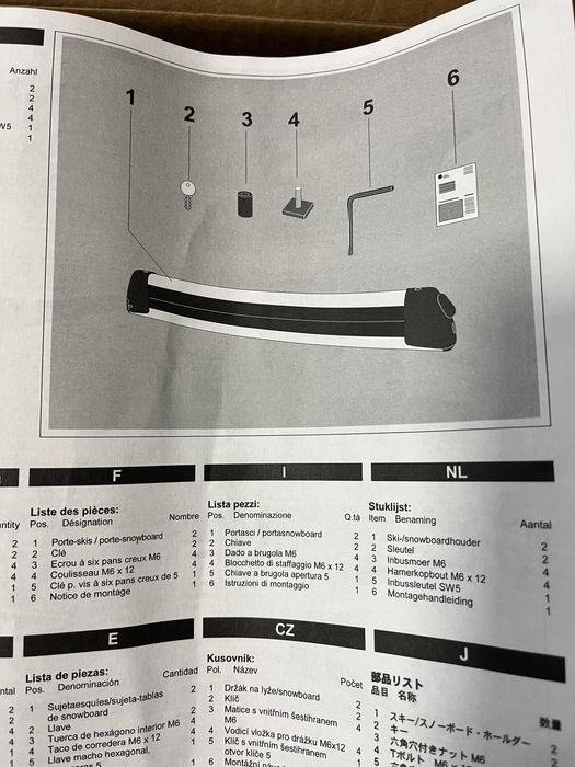 Bagażnik dachowy i uchwyty na narty Audi Q7