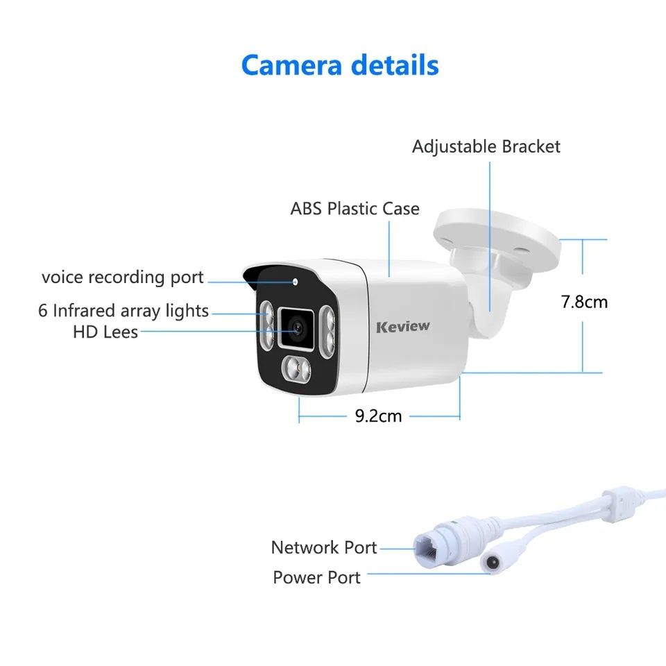 Kamera KEVIEW  Zew. IP 4K 8MP Nightvision typ POE do Nagrywarek