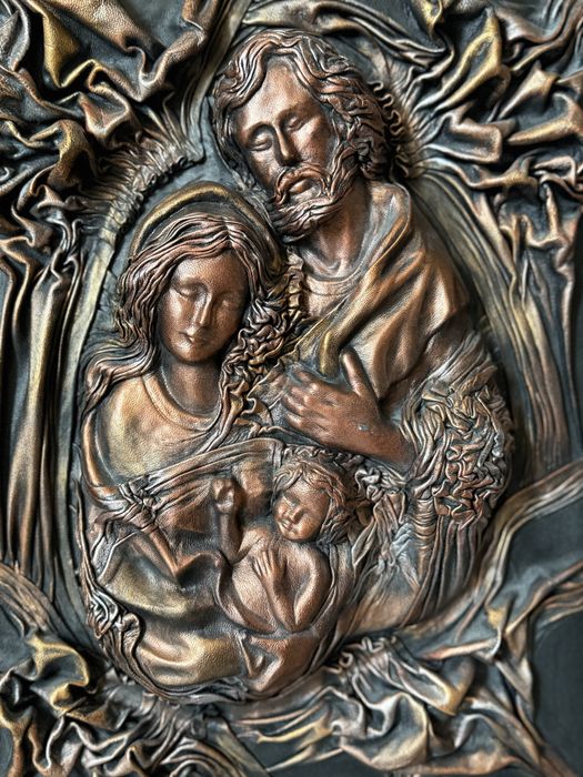 Skórzany obraz Świętej rodziny