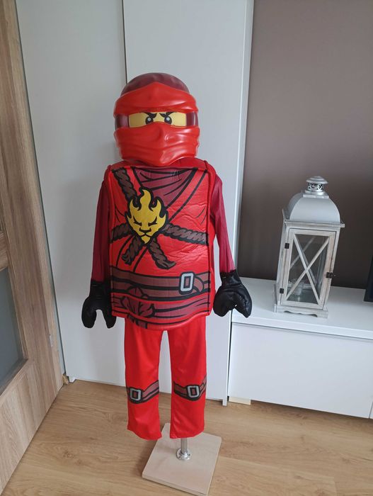 NOWY Strój kostium przebranie 3D LEGO NINJAGO KAI +maska 104/116 589