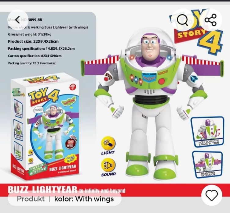 Buzz Astral toy story 4 wysokosc Ok 26 cm