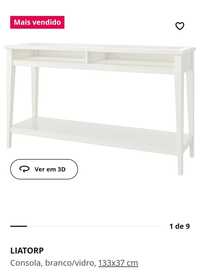 Consola/aparador branco vidro LIATORP IKEA novo