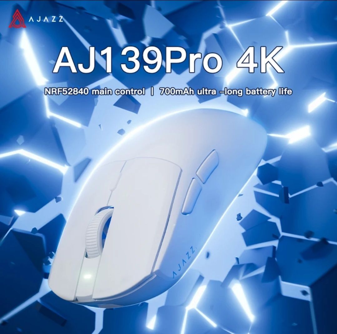 Игровая мышка- Ajazz AJ139pro 4к,с ресивером 4к.PAW3395,700mah,ПО,Топ#