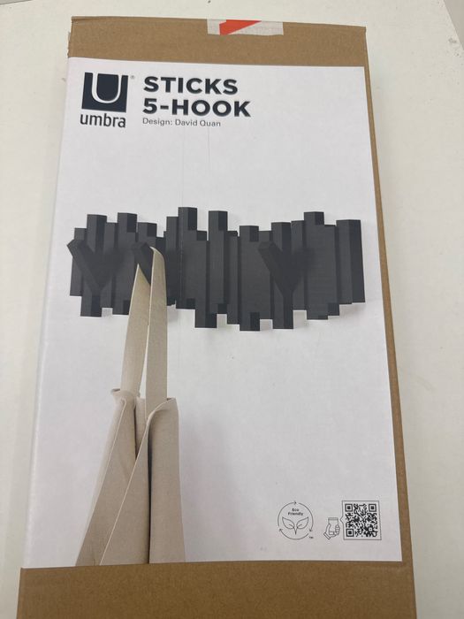 Nowy wieszka na 5 haków czarny