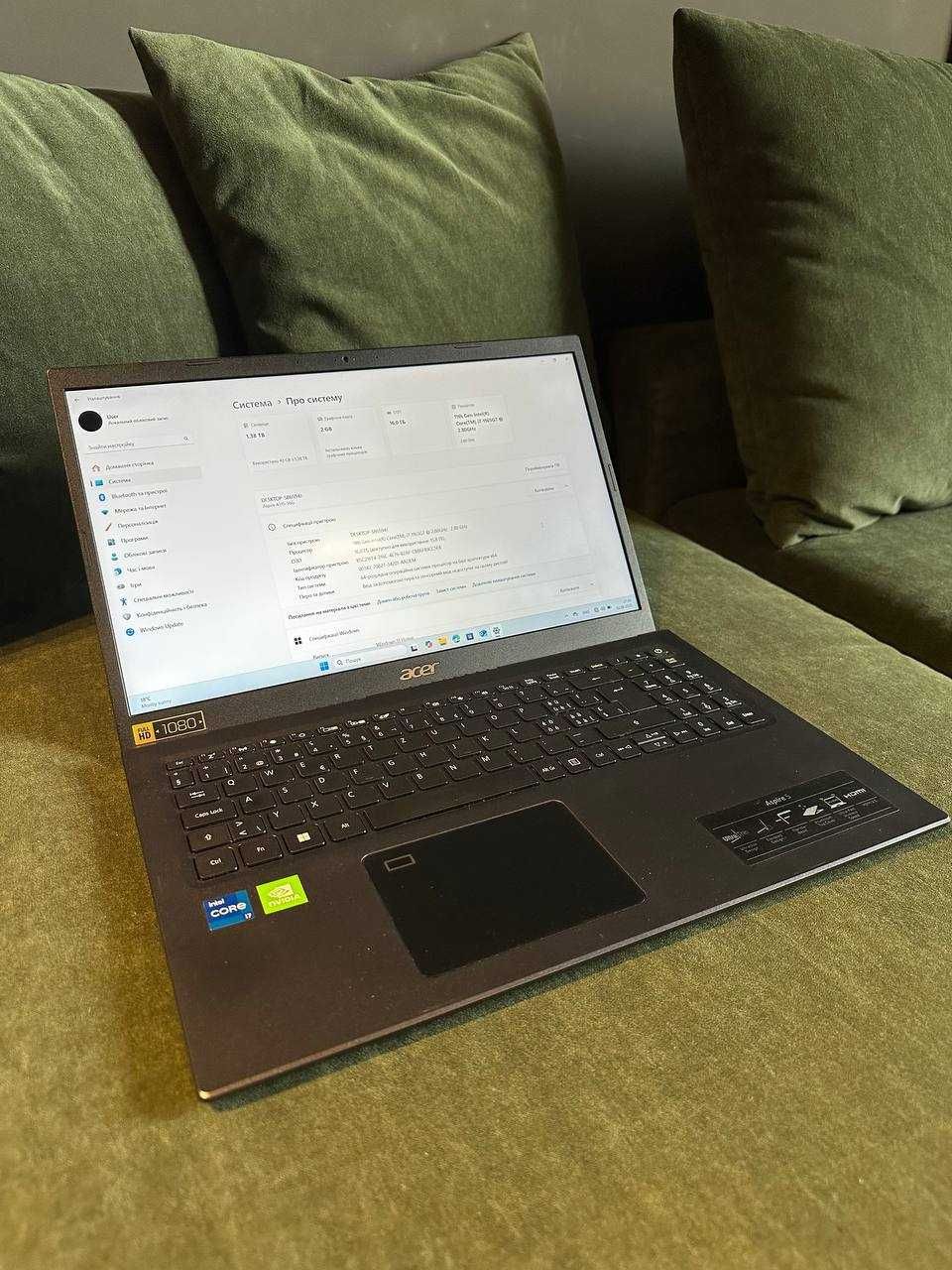 Acer Aspire 5: i7 1165G7 / MX450 / 16 DDR4