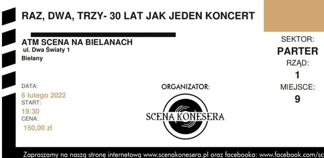 2 bilety, pierwszy rząd, Raz Dwa Trzy we Wrocławiu 06.02.2022