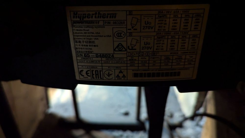Плазморіз чпу станок плазмової різки металів Hypertherm powermax 65