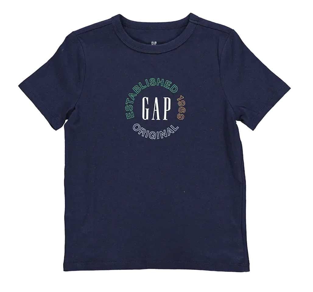 GAP granatowa koszulka z logo bawełna organiczna 140 lub 152