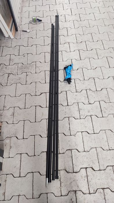 Czarny karnisz 400 cm podwójny, używany