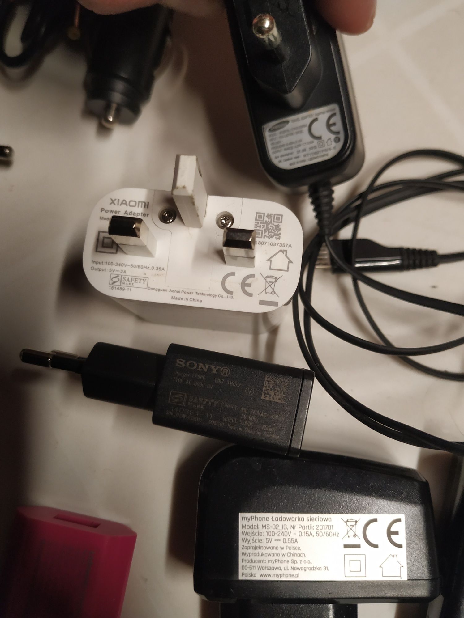Ładowarki do telefonów, zasilacze, Samsung,LG,Xiaomi,Sony USB, 13 sz