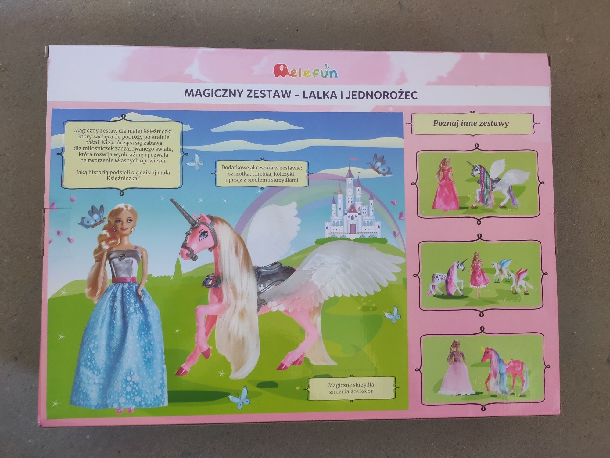 Lalka typu Barbie i jednorożec