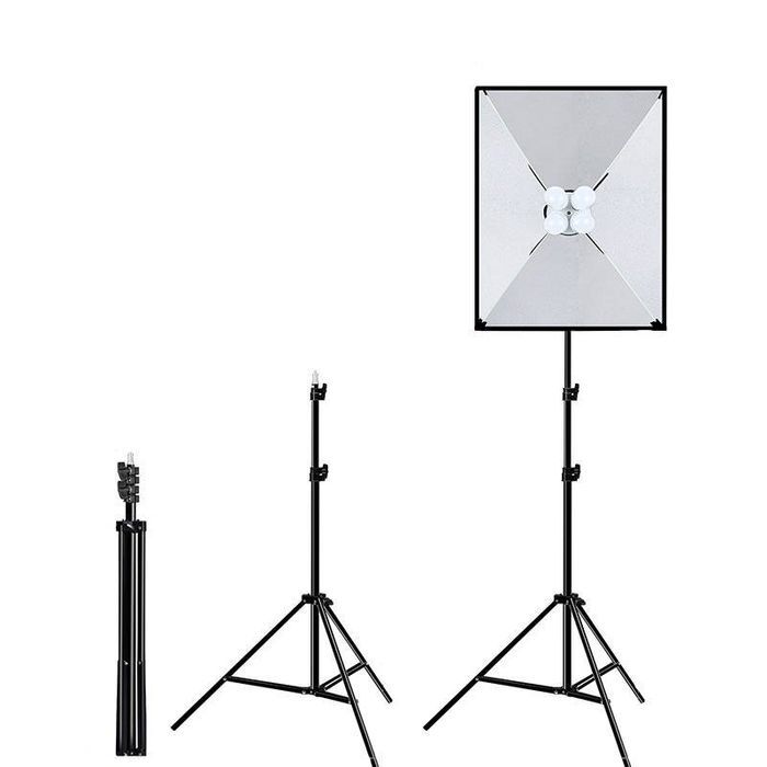 Zestaw Studyjny Puluz Softbox Led 50X70Cm, Statyw, Żarówki Led 4 Szt