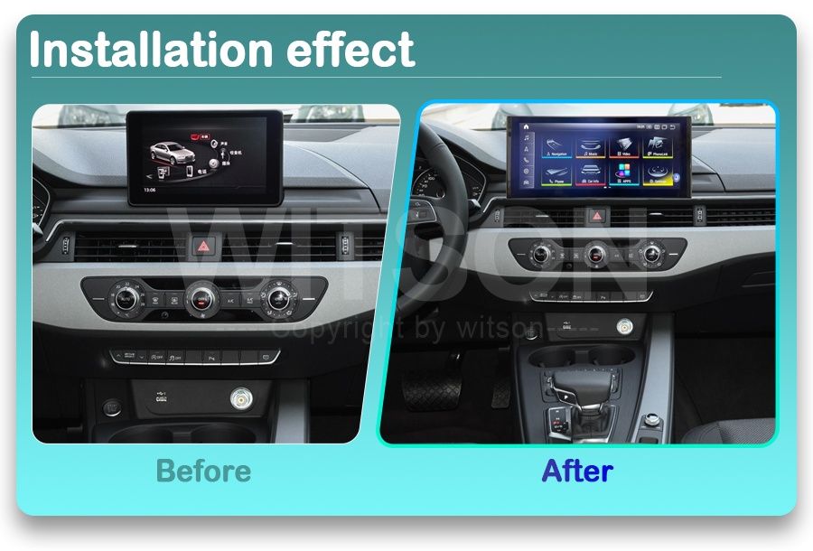 Ecrã Android e CarPlay 10.25" Full HD Audi A1 A3 A4 A6 Q5