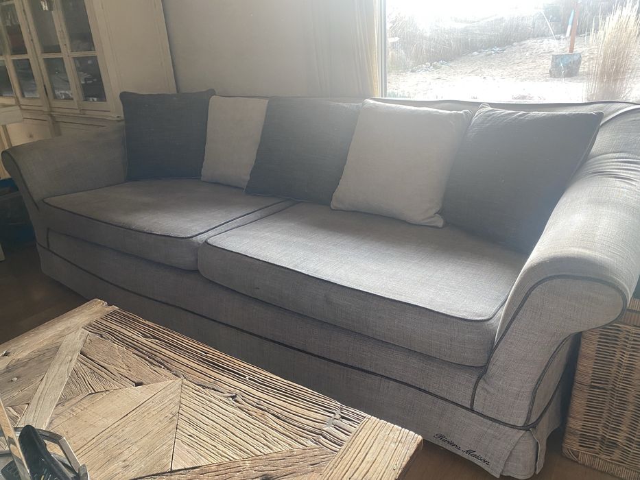 OKAZJA ! Duzy zestaw wypoczynkowy Riviera Maison sofa 2 fotel podnozek