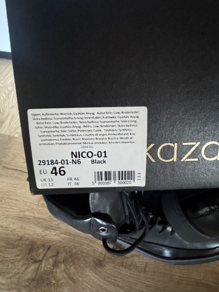 Snackersy podwyzszane Kazar rozmiar 46