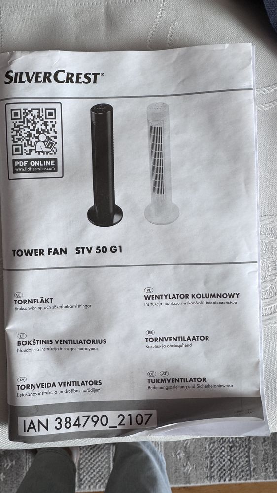 Wentylator kolumnowy na podstawie 76 cm