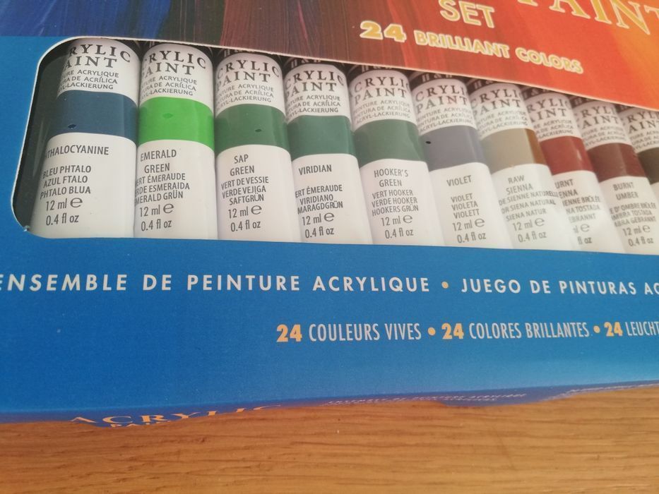 Farby akrylowe 24szt po 12ml acrylic paint Nowe